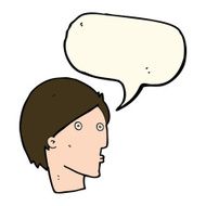 cartoon surprised face with speech bubble N9