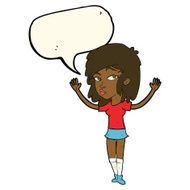 cartoon pretty girl with speech bubble N67