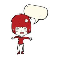 cartoon vampire girl with speech bubble N145