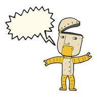 cartoon funny robot with speech bubble N48