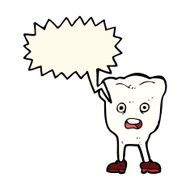cartoon tooth with speech bubble N10
