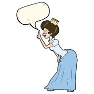 cartoon princess with speech bubble N29