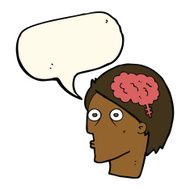cartoon head with brain symbol speech bubble N26