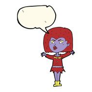 cartoon vampire girl with speech bubble N146