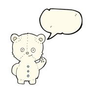 cartoon polar bear cub with speech bubble N51