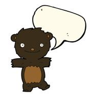 cartoon black bear cub with speech bubble N45