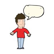 cartoon worried man with speech bubble N62