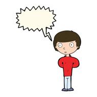 cartoon worried man with speech bubble N63
