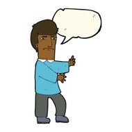 cartoon grumpy man with speech bubble N14