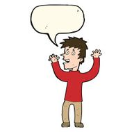 cartoon excited man with speech bubble N44