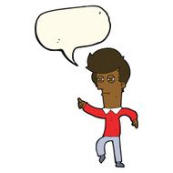 cartoon man accusing with speech bubble N15