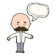 cartoon man with mustache speech bubble N58