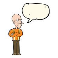 cartoon mean old man with speech bubble N7