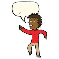 cartoon happy man pointing with speech bubble N40