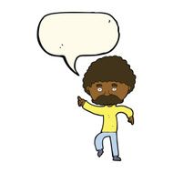 cartoon seventies style man disco dancing with speech bubble N8