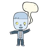 cartoon robot with speech bubble N117