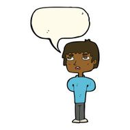 cartoon unhappy man with speech bubble N8