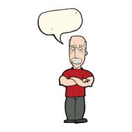 cartoon angry man with mustache speech bubble N7