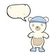 cartoon cute polar bear with speech bubble N43