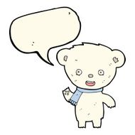 cartoon cute polar bear with speech bubble N44