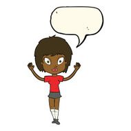 cartoon pretty girl with speech bubble N68