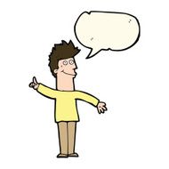 cartoon man with idea speech bubble N69