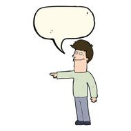 cartoon man pointing with speech bubble N127