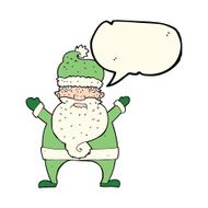 cartoon ugly santa claus with speech bubble N7