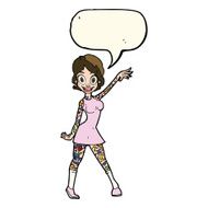 cartoon woman with tattoos speech bubble N7