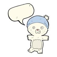 cartoon cute polar bear with speech bubble N45