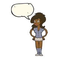 cartoon pretty woman with speech bubble N176