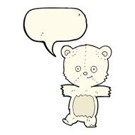cartoon cute polar bear with speech bubble N46