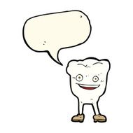 cartoon happy tooth character with speech bubble N4