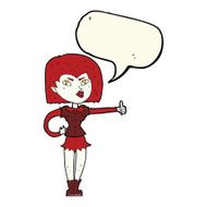 cartoon vampire girl giving thumbs up with speech bubble N7