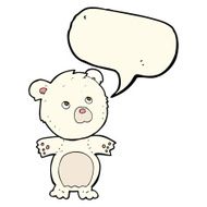cartoon funny teddy bear with speech bubble N7