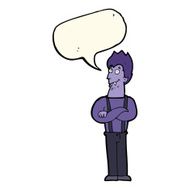 cartoon happy vampire with speech bubble N30