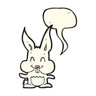 cartoon rabbit with speech bubble N54