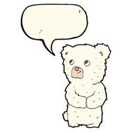 cartoon polar bear cub with speech bubble N52