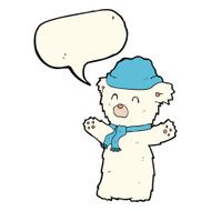 cartoon cute polar bear with speech bubble N47