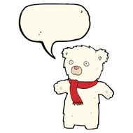 cartoon cute polar bear with speech bubble N48