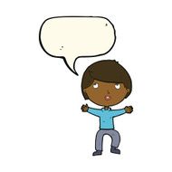 Cartoon happy boy with speech bubble N153