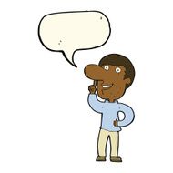 cartoon man with idea speech bubble N70