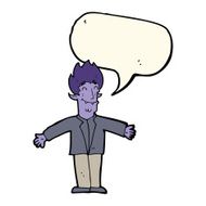 cartoon happy vampire with speech bubble N31