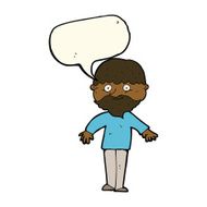 cartoon happy man with speech bubble N303