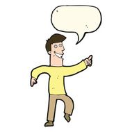 cartoon grinning man with speech bubble N54
