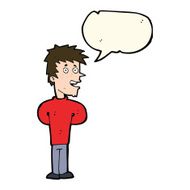 cartoon happy man with speech bubble N304