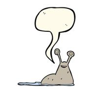 cartoon slug with speech bubble N10