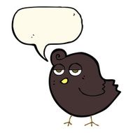 cartoon bird with speech bubble N181