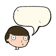 cartoon boy staring with speech bubble N13