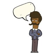 cartoon man with mustache speech bubble N59